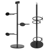 Cup Holder 3 Holes Black Appearance Iron Material Simple Stylish Cup Display Stand for Party Restaurant - Rear View