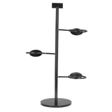 Cup Holder 3 Holes Black Appearance Iron Material Simple Stylish Cup Display Stand for Party Restaurant - Low Angle