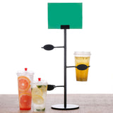 Cup Holder 3 Holes Black Appearance Iron Material Simple Stylish Cup Display Stand for Party Restaurant - Extra Image