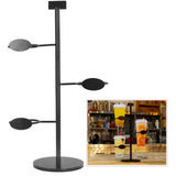 Cup Holder 3 Holes Black Appearance Iron Material Simple Stylish Cup Display Stand for Party Restaurant - Extra Image