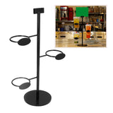 Cup Holder 3 Holes Black Appearance Iron Material Simple Stylish Cup Display Stand for Party Restaurant