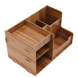 Wooden Desk Organize Shelf Multi Layer Space Saving Tabletop Storage Box for Home Office School - Top-Down View