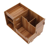 Wooden Desk Organize Shelf Multi Layer Space Saving Tabletop Storage Box for Home Office School - 45-Degree Angle