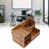 Wooden Desk Organize Shelf Multi Layer Space Saving Tabletop Storage Box for Home Office School