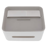 Tissue Box Cover Rectangular Plastic Remote Control Stationery Storage Napkin Box Holder for Office Living Room - Side View