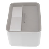 Tissue Box Cover Rectangular Plastic Remote Control Stationery Storage Napkin Box Holder for Office Living Room - Top-Down View