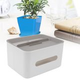 Tissue Box Cover Rectangular Plastic Remote Control Stationery Storage Napkin Box Holder for Office Living Room