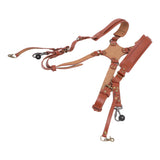 Dual Shoulder Leather Harness Comfortable Camera Strap Accessories for 2 Cameras Brown