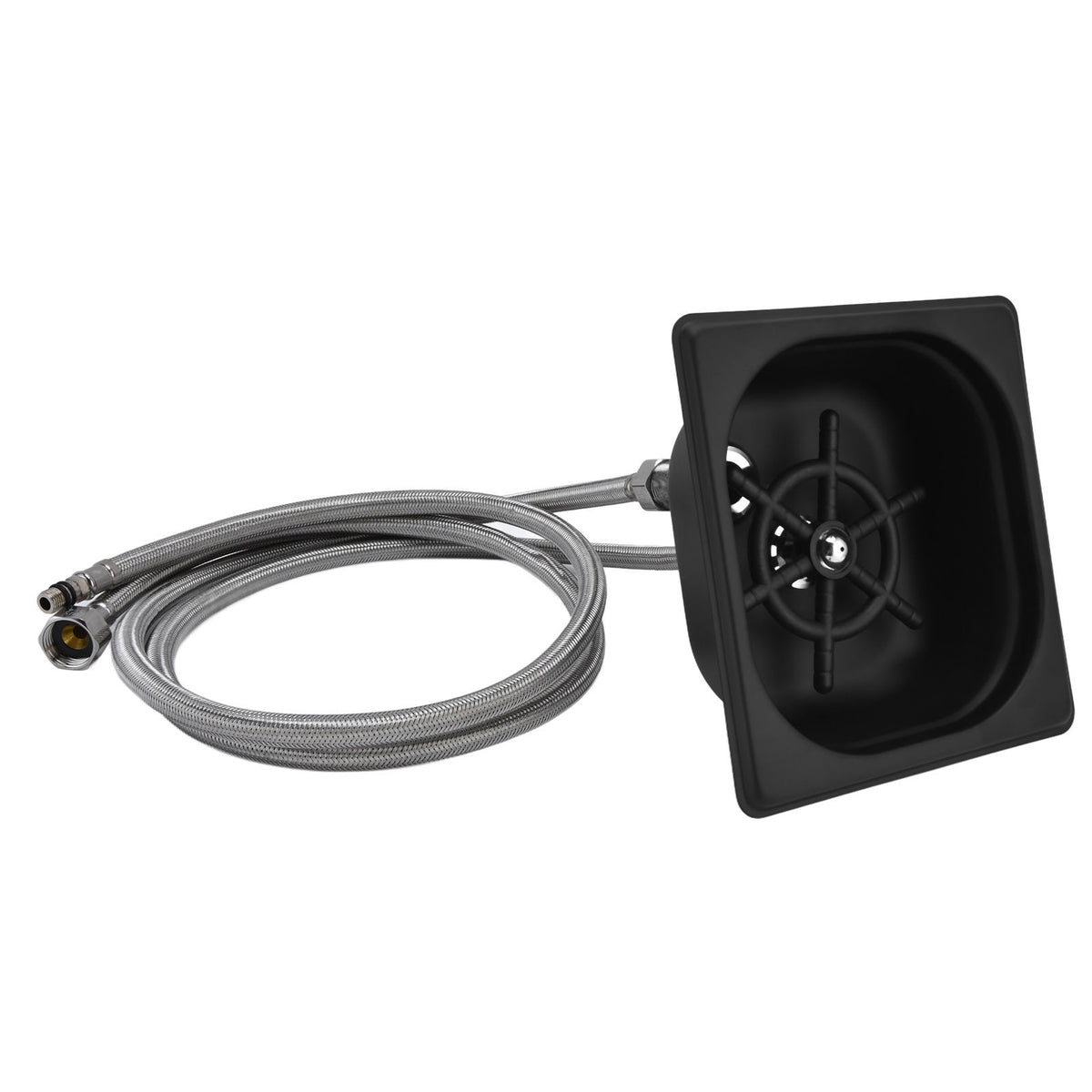 Glass Rinser Stainless Steel Automatic Cup Washer Cleaner for Bar Pub Restaurant Coffee Shop HotelBlack