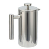 1000ML French Press Stainless Steel Coffee Pot Hand Brewed Coffee Tea Maker for Home - Close-Up Angle