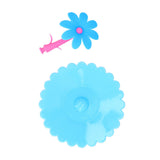 Silicone Lid Dustproof Hot and Cold Beverage Cup Cover with Flower Shape Handle for Kitchen HomeBlue