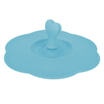 Silicone Lid Dustproof Heat Resistant Hot and Cold Beverage Cup Lid for Kitchen HomeBlue