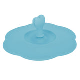 Silicone Lid Dustproof Heat Resistant Hot and Cold Beverage Cup Lid for Kitchen HomeBlue - Rear View
