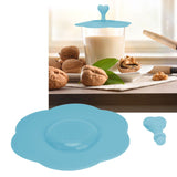 Silicone Lid Dustproof Heat Resistant Hot and Cold Beverage Cup Lid for Kitchen HomeBlue