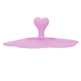 Silicone Lid Dustproof Heat Resistant Hot and Cold Beverage Cup Lid for Kitchen HomePink - Front View