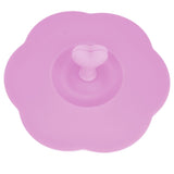 Silicone Lid Dustproof Heat Resistant Hot and Cold Beverage Cup Lid for Kitchen HomePink - Top-Down View