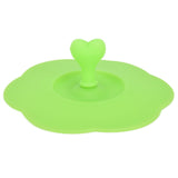 Silicone Lid Dustproof Heat Resistant Hot and Cold Beverage Cup Lid for Kitchen HomeGreen