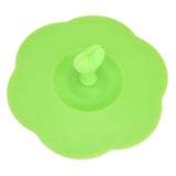 Silicone Lid Dustproof Heat Resistant Hot and Cold Beverage Cup Lid for Kitchen HomeGreen - Top-Down View