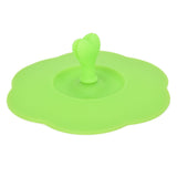Silicone Lid Dustproof Heat Resistant Hot and Cold Beverage Cup Lid for Kitchen HomeGreen