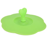 Silicone Lid Dustproof Heat Resistant Hot and Cold Beverage Cup Lid for Kitchen HomeGreen - Low Angle