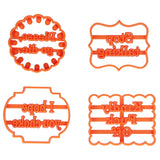 4Pcs Biscuits Molds Cookie Plastic DIY Baking Molds with Phrases for Home Birthdays Holidays