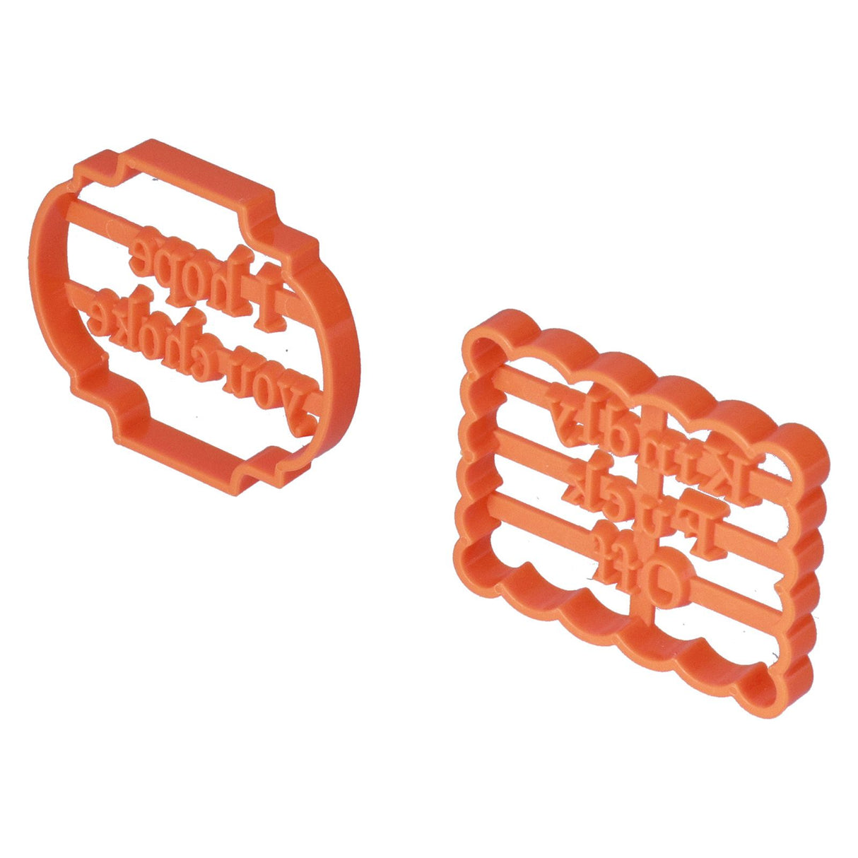 4Pcs Biscuits Molds Cookie Plastic DIY Baking Molds with Phrases for Home Birthdays Holidays
