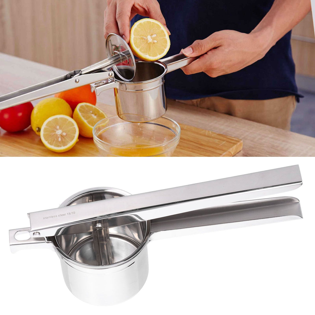 Stainless Steel Manual Juicer Healthy Convenient Beautiful Lightweight Handheld Juice Squeezer