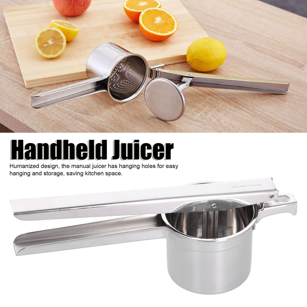Stainless Steel Manual Juicer Healthy Convenient Beautiful Lightweight Handheld Juice Squeezer