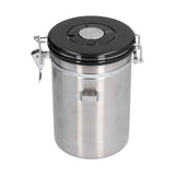 Stainless Steel Coffee Canisters with Calendar Wheel Exhaustable Coffee Jar for Home Coffee Shop1.8L Silver Color