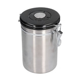Stainless Steel Coffee Canisters with Calendar Wheel Exhaustable Coffee Jar for Home Coffee Shop1.8L Silver Color