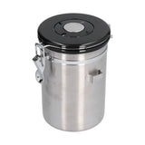 Stainless Steel Coffee Canisters with Calendar Wheel Exhaustable Coffee Jar for Home Coffee Shop1.8L Silver Color