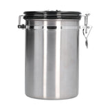 Stainless Steel Coffee Canisters with Calendar Wheel Exhaustable Coffee Jar for Home Coffee Shop1.8L Silver Color - Close-Up Angle