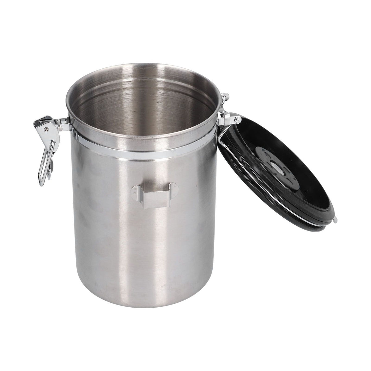 Stainless Steel Coffee Canisters with Calendar Wheel Exhaustable Coffee Jar for Home Coffee Shop1.8L Silver Color