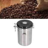 Stainless Steel Coffee Canisters with Calendar Wheel Exhaustable Coffee Jar for Home Coffee Shop1.8L Silver Color - Extra Image