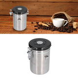 Stainless Steel Coffee Canisters with Calendar Wheel Exhaustable Coffee Jar for Home Coffee Shop1.8L Silver Color