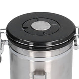Stainless Steel Coffee Canisters with Calendar Wheel Exhaustable Coffee Jar for Home Coffee Shop1.8L Silver Color