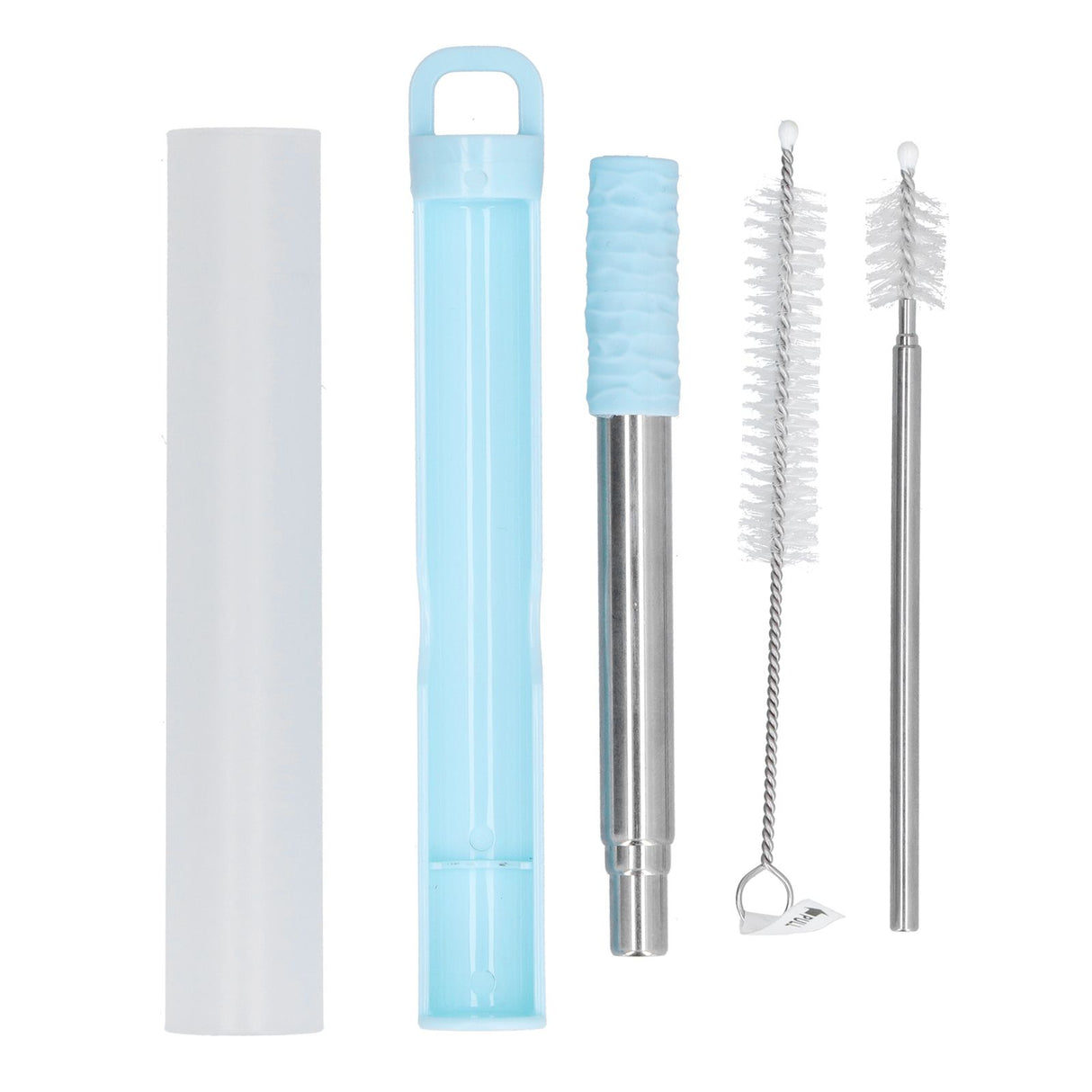 304 Stainless Steel Collapsible Straw Portable Foldable Drinking Straw Durable and Light for Coffee and DrinksBlue