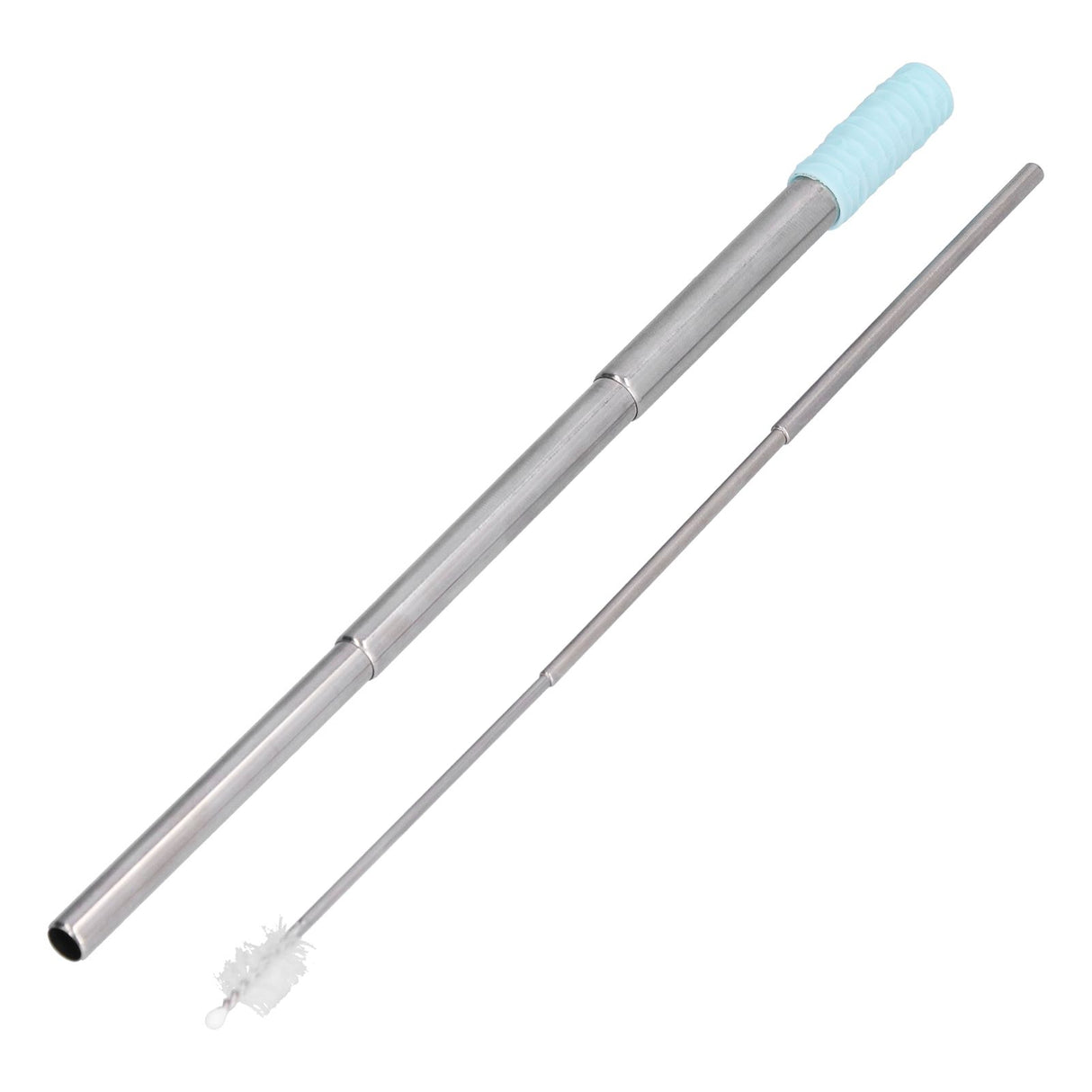 304 Stainless Steel Collapsible Straw Portable Foldable Drinking Straw Durable and Light for Coffee and DrinksBlue