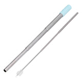 304 Stainless Steel Collapsible Straw Portable Foldable Drinking Straw Durable and Light for Coffee and DrinksBlue