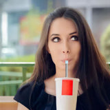 304 Stainless Steel Collapsible Straw Portable Foldable Drinking Straw Durable and Light for Coffee and DrinksBlue - Extra Image