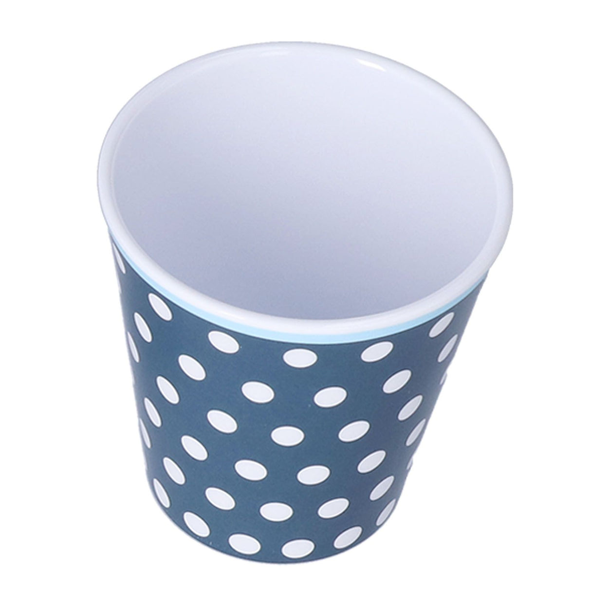 3 Piece Set of Salad Tableware Fruit Snack Plate Bowl and Cup Set Salad TablewareDark Blue Dots
