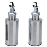 Oil Dispenser Bottle Stainless Steel Easy Refill and Cleaning Modern Olive Oil Dispenser for Vinegar Sauce190ML - Top-Down View