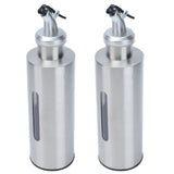 Oil Dispenser Bottle Stainless Steel Easy Refill and Cleaning Modern Olive Oil Dispenser for Vinegar Sauce290ML