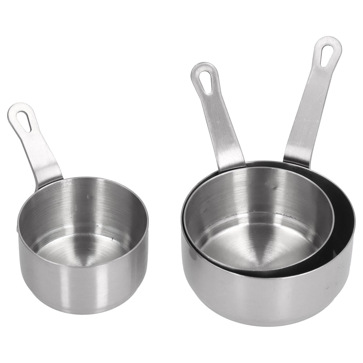 3pcs Sauce Cups Stainless Steel Sauce Dish with Handle for for Condiment Ketchup AppetizerSilver