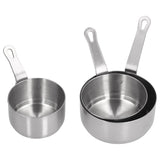 3pcs Sauce Cups Stainless Steel Sauce Dish with Handle for for Condiment Ketchup AppetizerSilver
