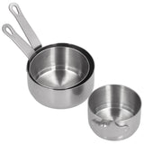 3pcs Sauce Cups Stainless Steel Sauce Dish with Handle for for Condiment Ketchup AppetizerSilver - Front View