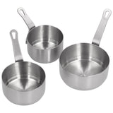 3pcs Sauce Cups Stainless Steel Sauce Dish with Handle for for Condiment Ketchup AppetizerSilver