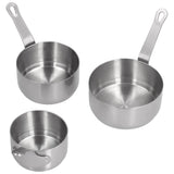 3pcs Sauce Cups Stainless Steel Sauce Dish with Handle for for Condiment Ketchup AppetizerSilver - Top-Down View