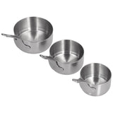 3pcs Sauce Cups Stainless Steel Sauce Dish with Handle for for Condiment Ketchup AppetizerSilver
