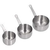 3pcs Sauce Cups Stainless Steel Sauce Dish with Handle for for Condiment Ketchup AppetizerSilver - Rear View